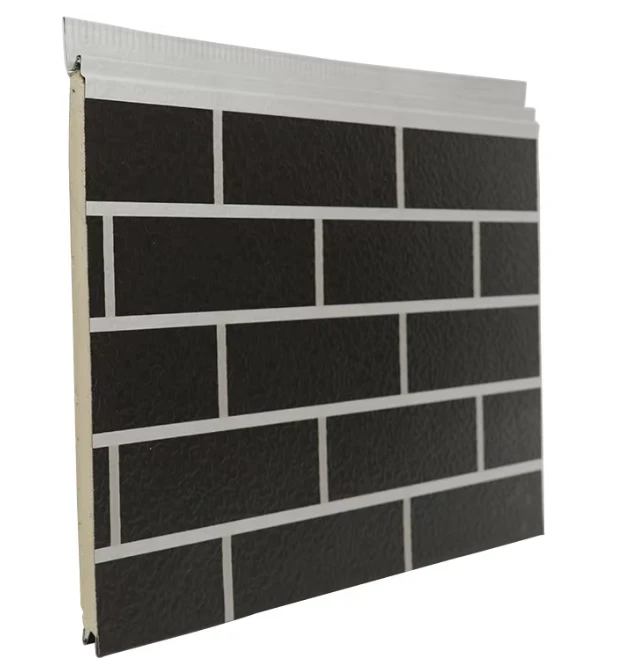 Vattentät Exteriör PU Sandwich Panel Metall Siding 16mm 20mm För Hus